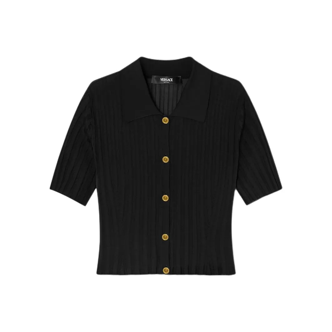 VERSACE Short Sleeved Button Up Knitted Shirt