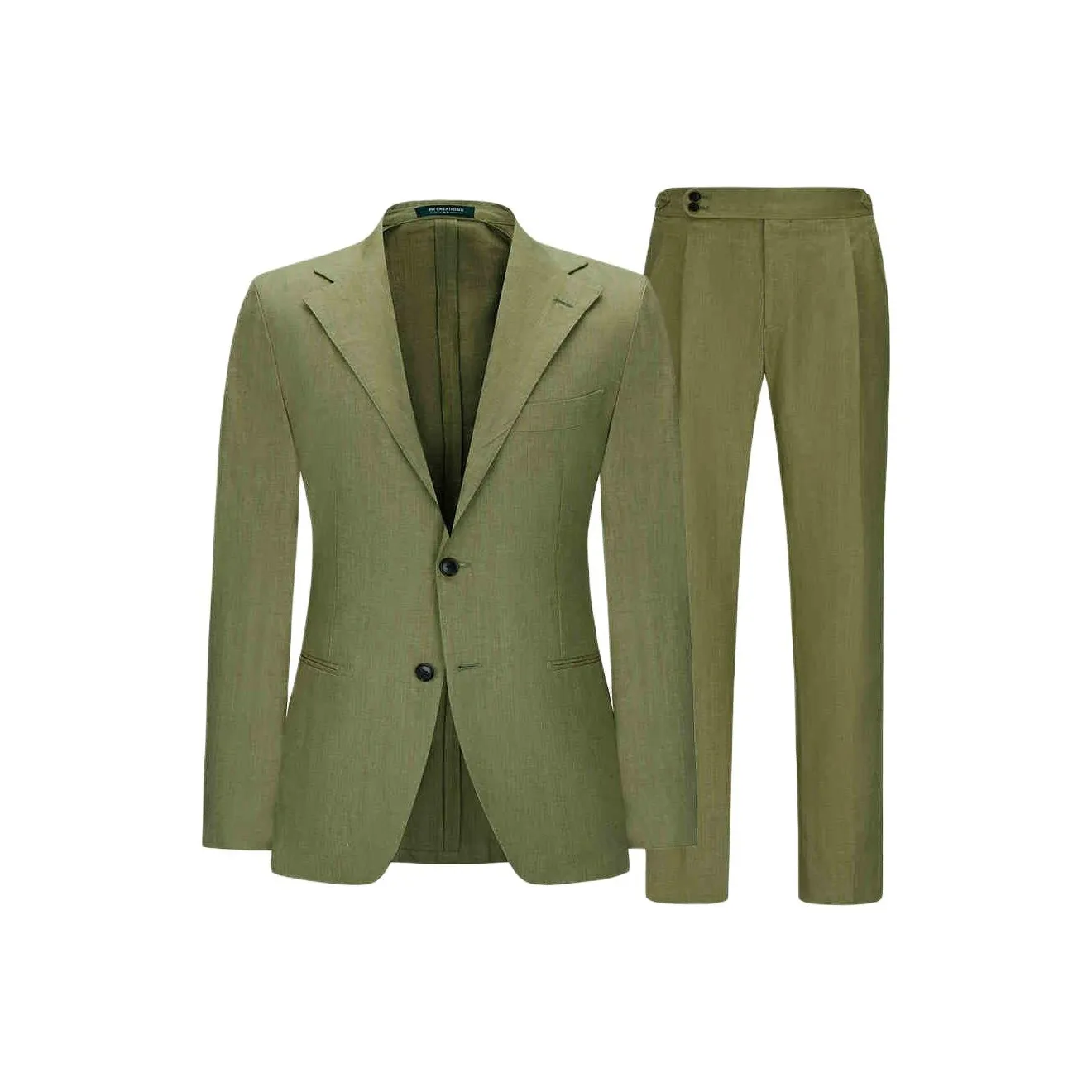 BY CREATIONS Бизнес-костюм мужской оливково-зеленого цвета