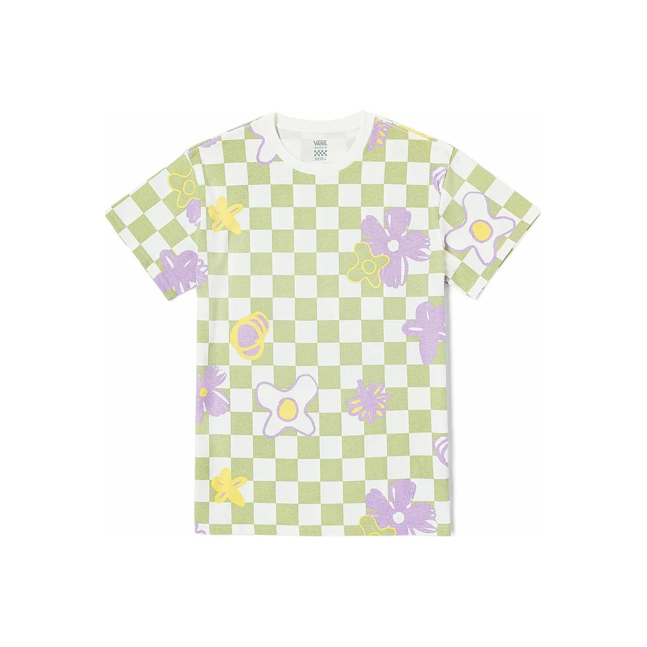 Vans T Shirts Women's Green Checkerboard