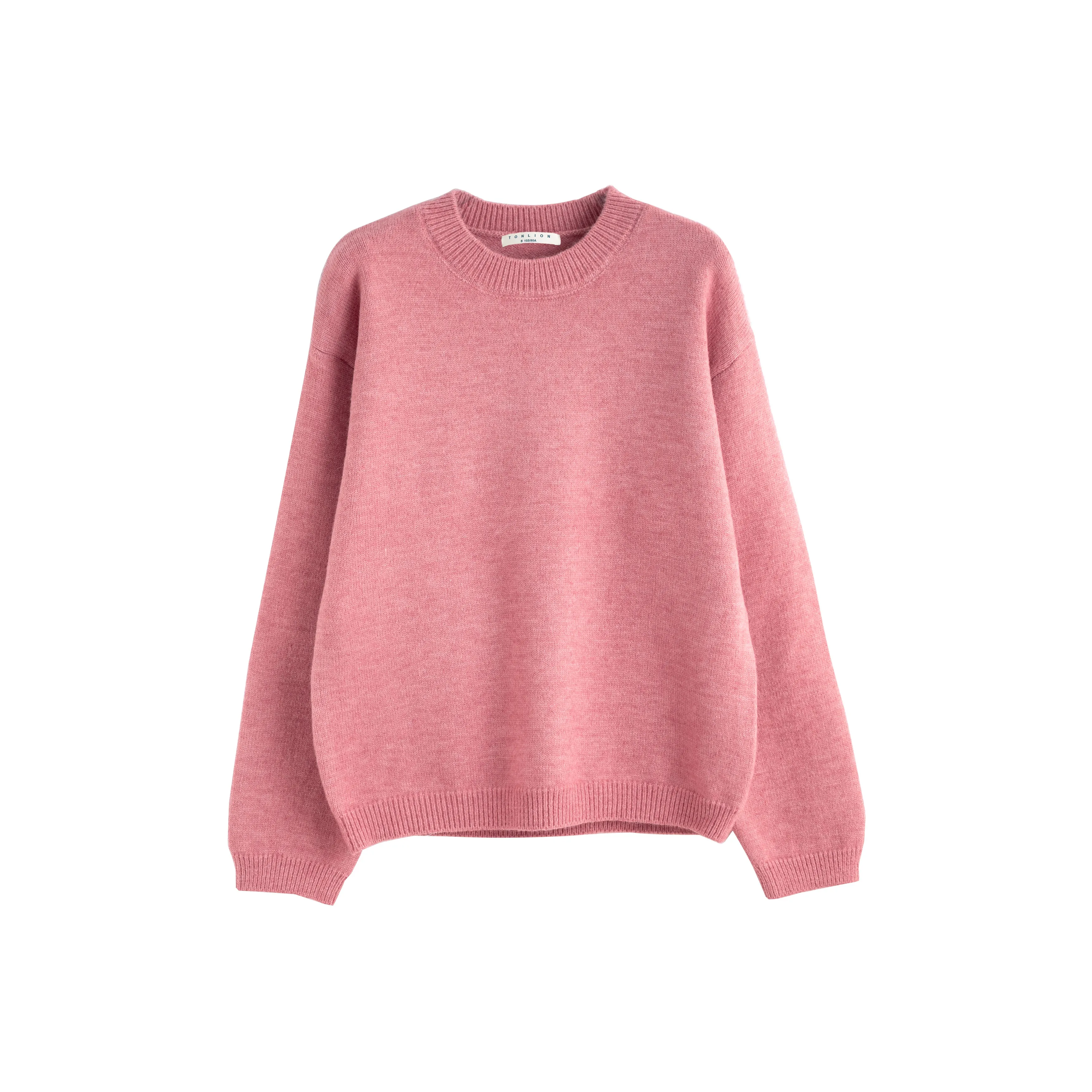 Tonlion Свитер Женские Кожа Розовый
