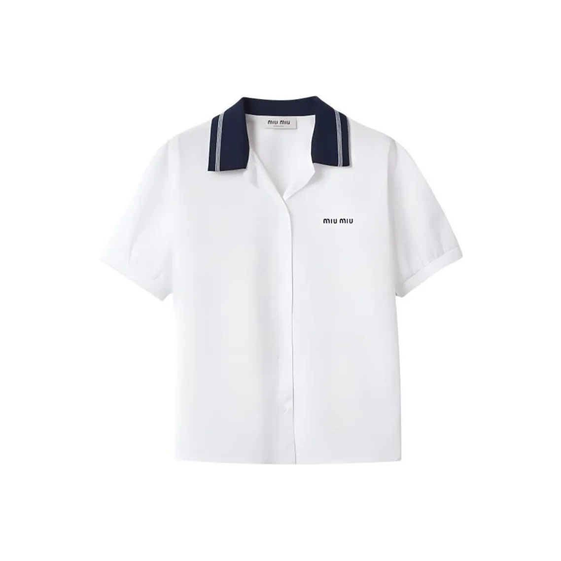 MIU MIU Logo embroidred Poplin Shirt