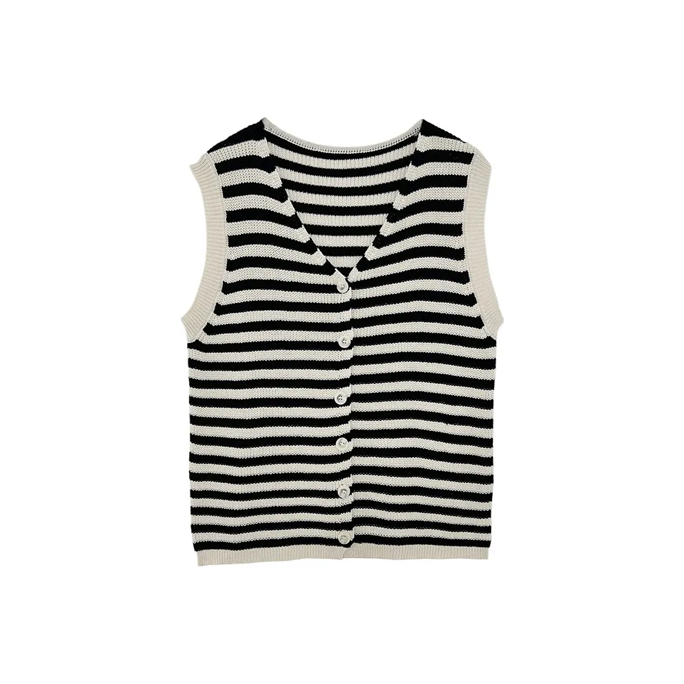 Icicofficial Трикотаж Женский Топ с Полосами Майка Кардиган