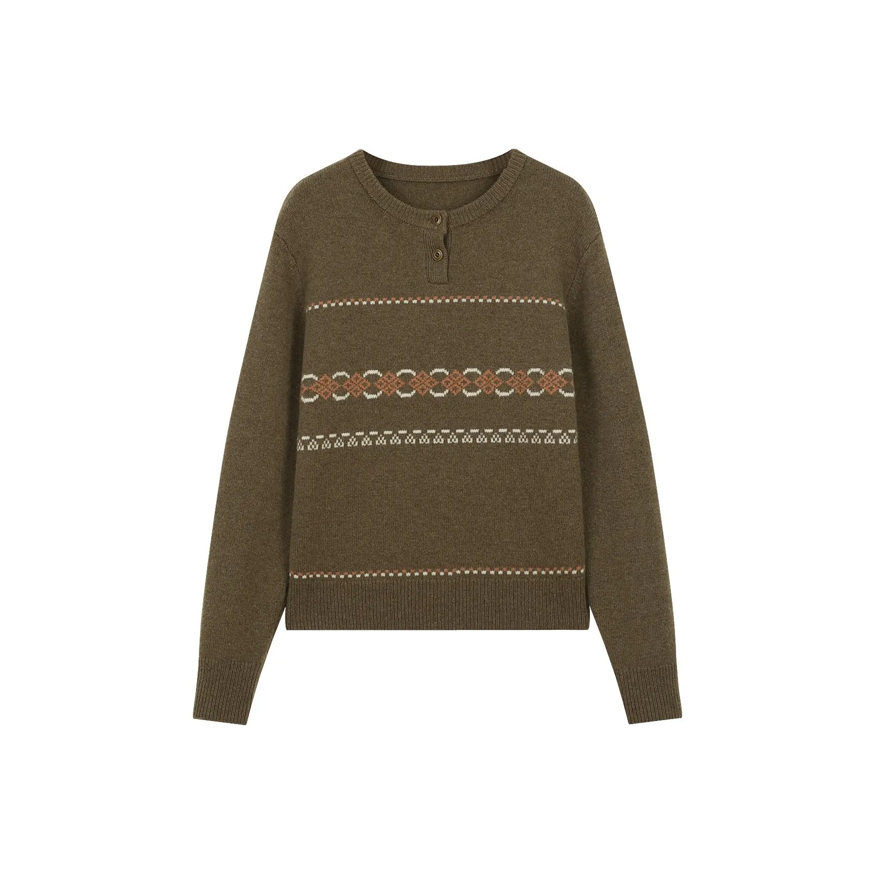 SOLIGHTER Свитер Женские Винтажный Серый Зеленый