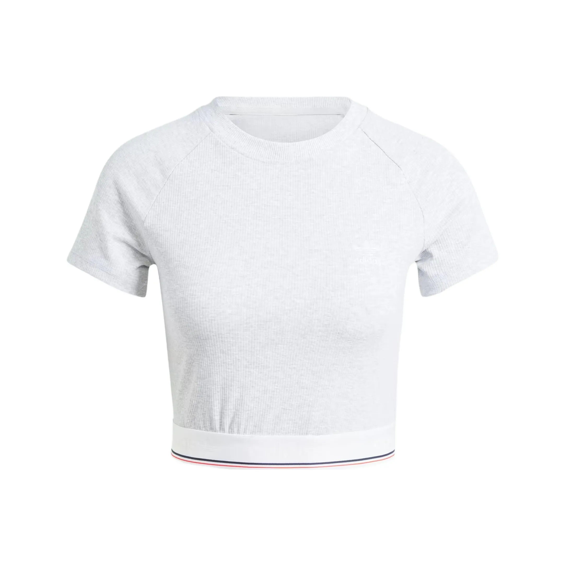 adidas originals Tape Waistband Tee 'Light Grey Heather'