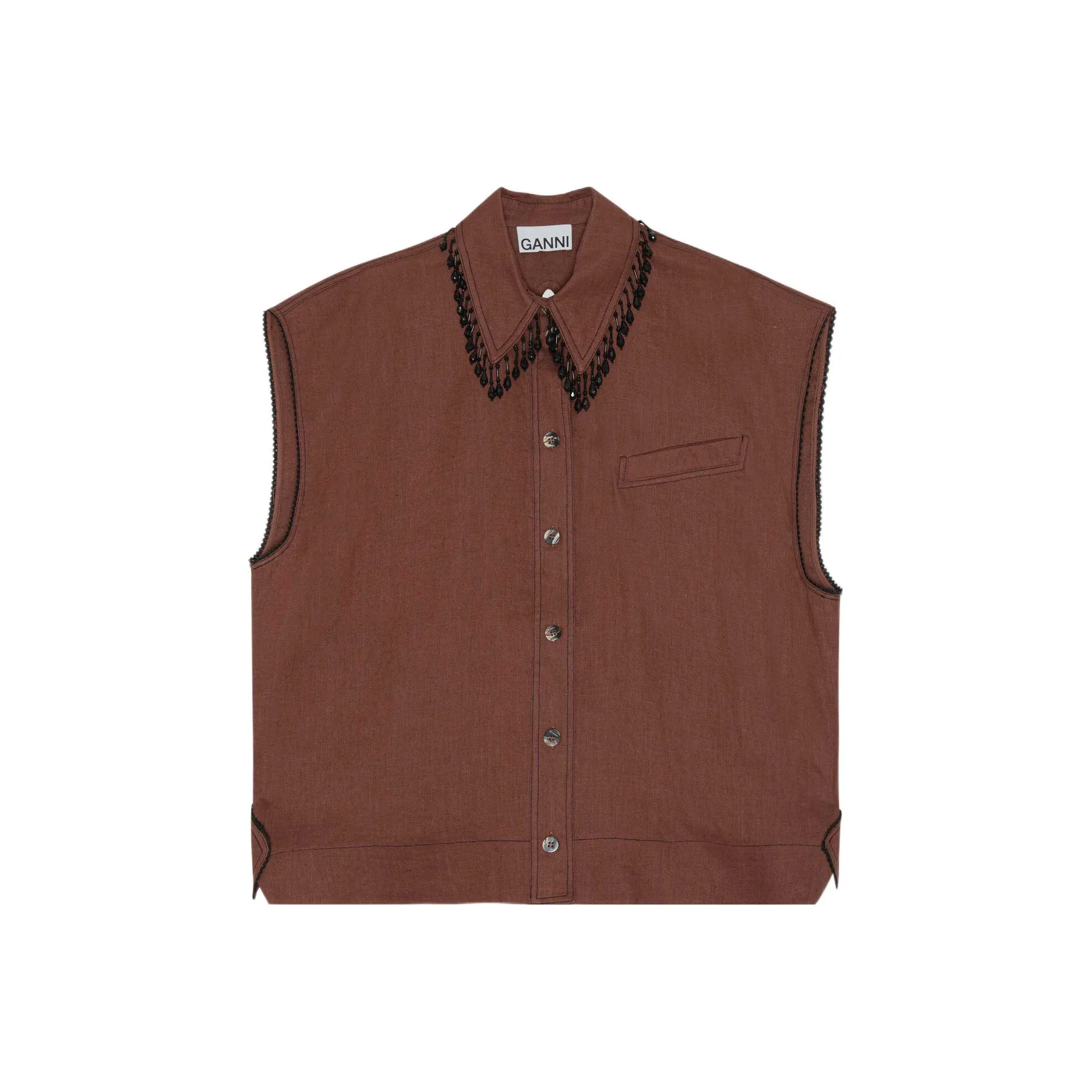 GANNI Shirts Women's Dark Brown