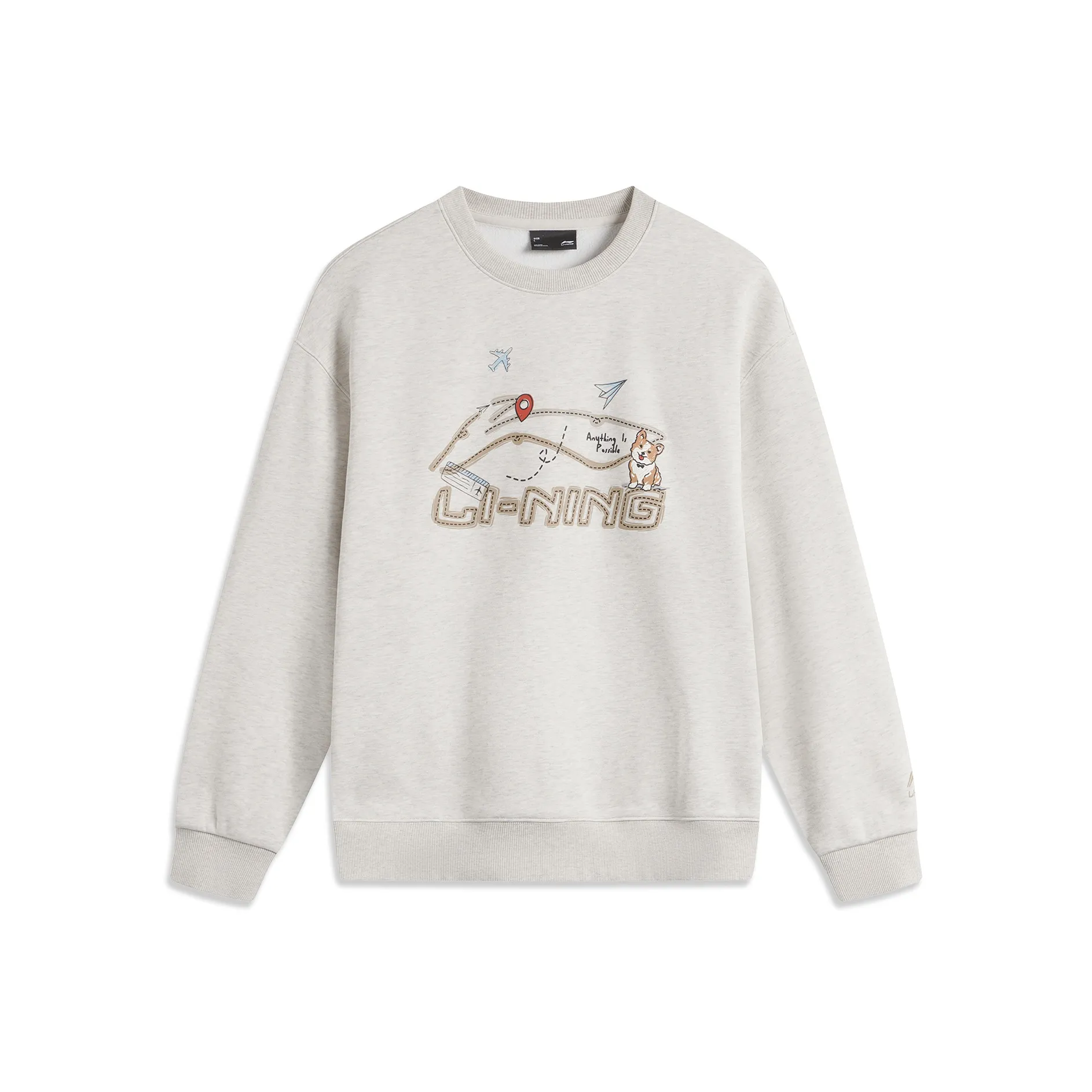 LiNing Sports Fashion Collection Sweatshirt Women's Heather Gray Tile Gray