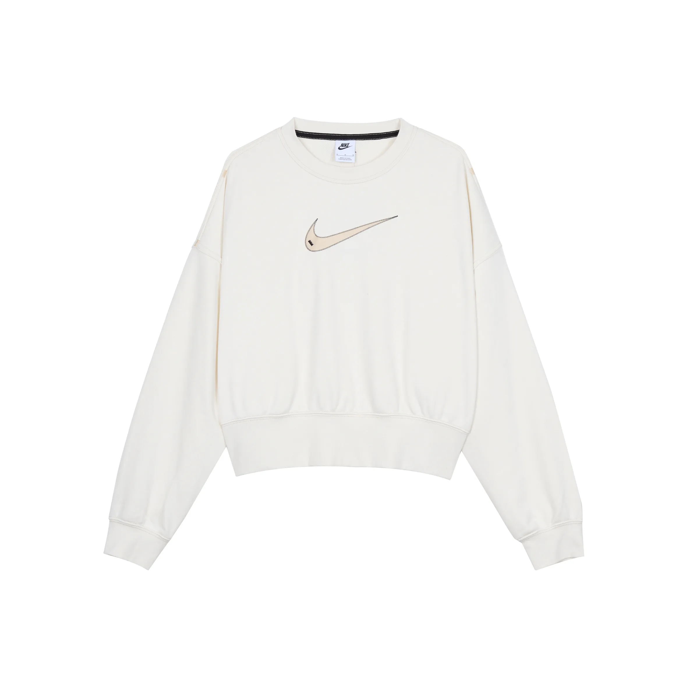 Nike Sportswear Swoosh Logo Embroidered Knit Pullover Hoodie White