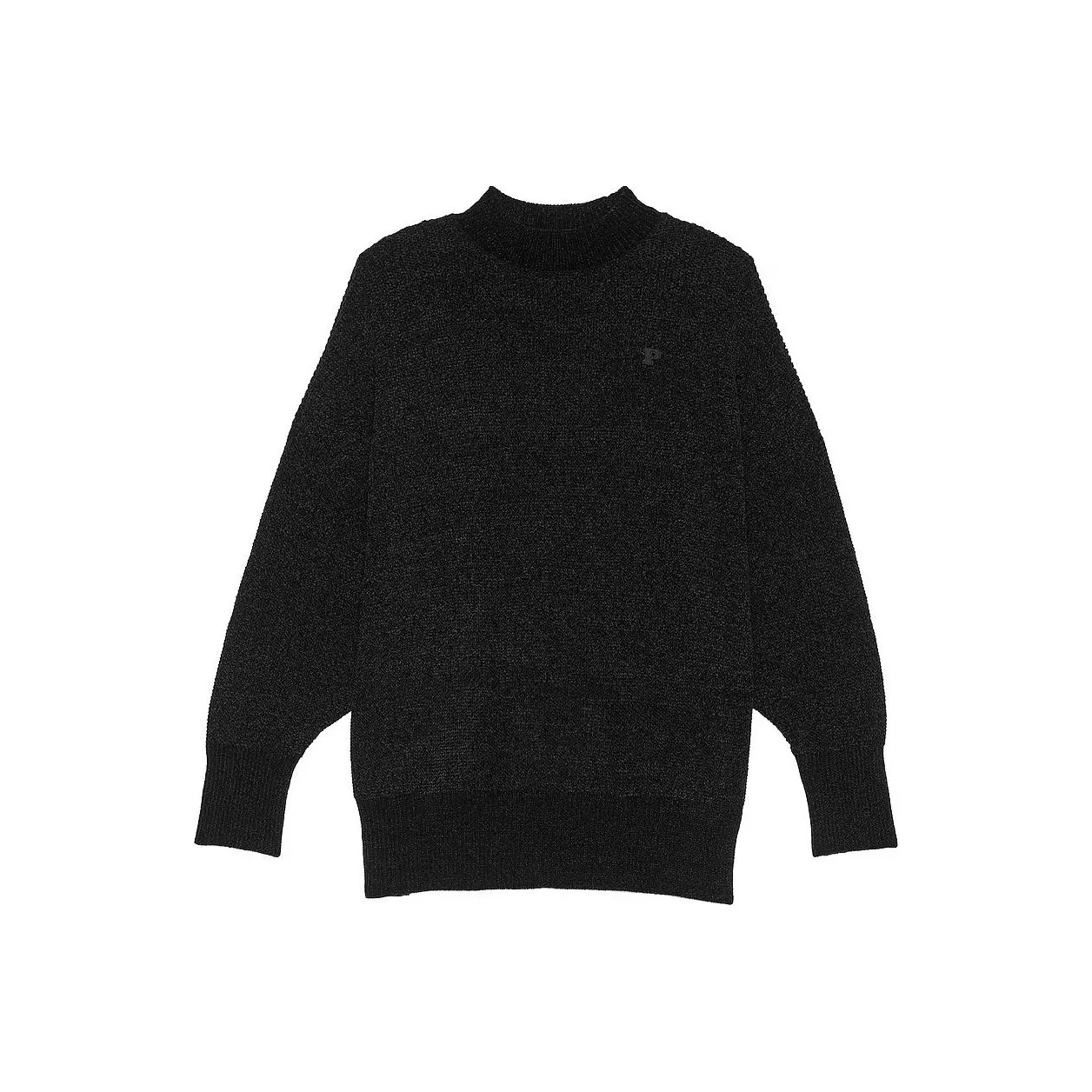 Victoria's Secret Розовый Шенилл Crewneck Пуловер Чисто Черный Свитер Женские Чисто Черный