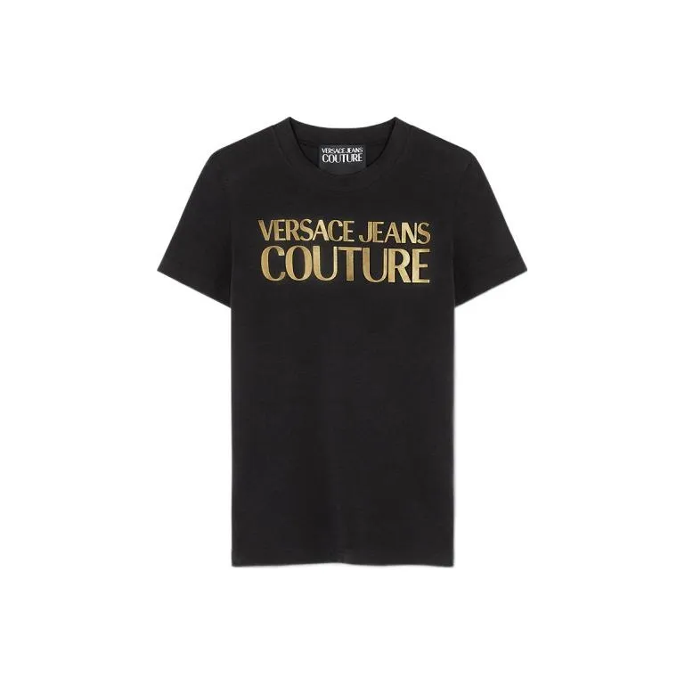 VERSACE JEANS COUTURE Glittery-logo Cotton T-shirt