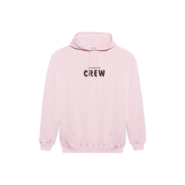 Balenciaga Logo Oversized Hoodie 'Baby Pink/Black'