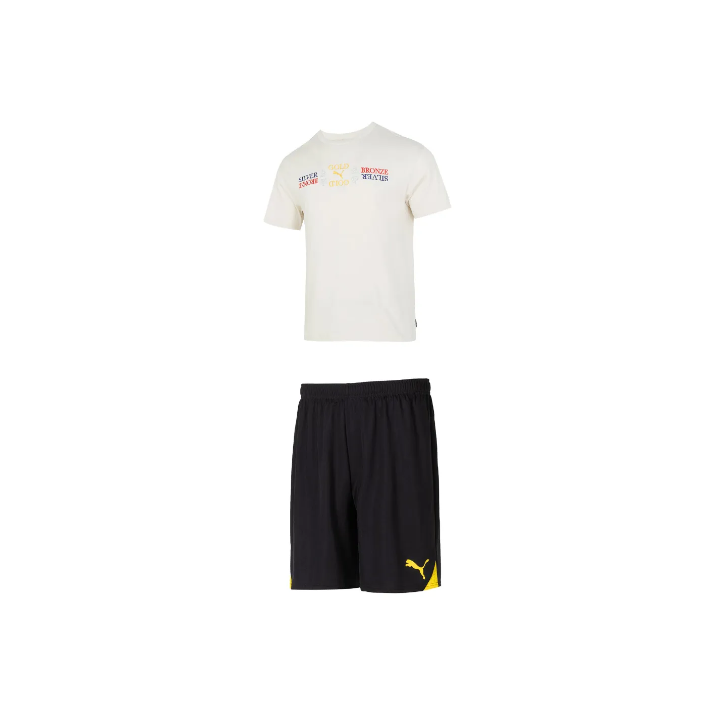 PUMA PUMA Golf Casual Sportswear Men's Ecru+Black Yellow
