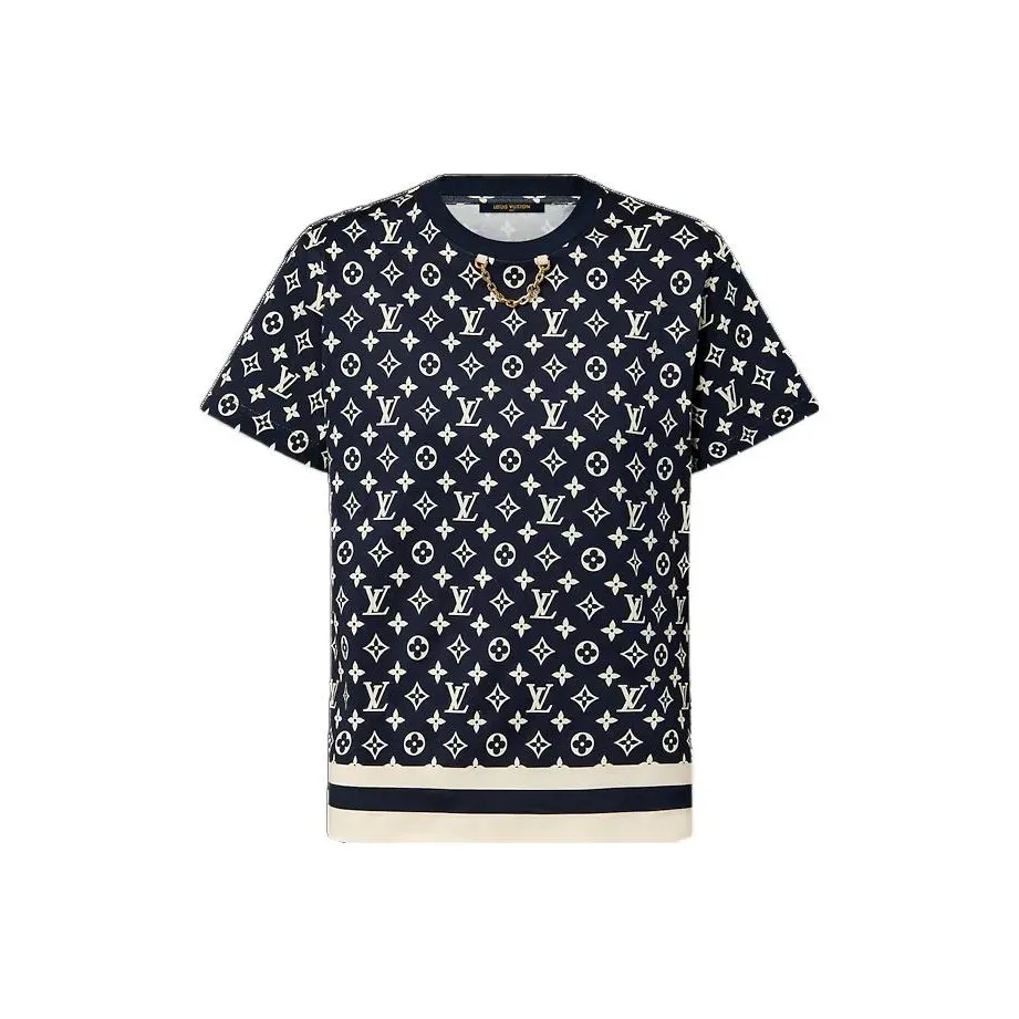 LOUIS VUITTON Stripe Accent Monogram T Shirt