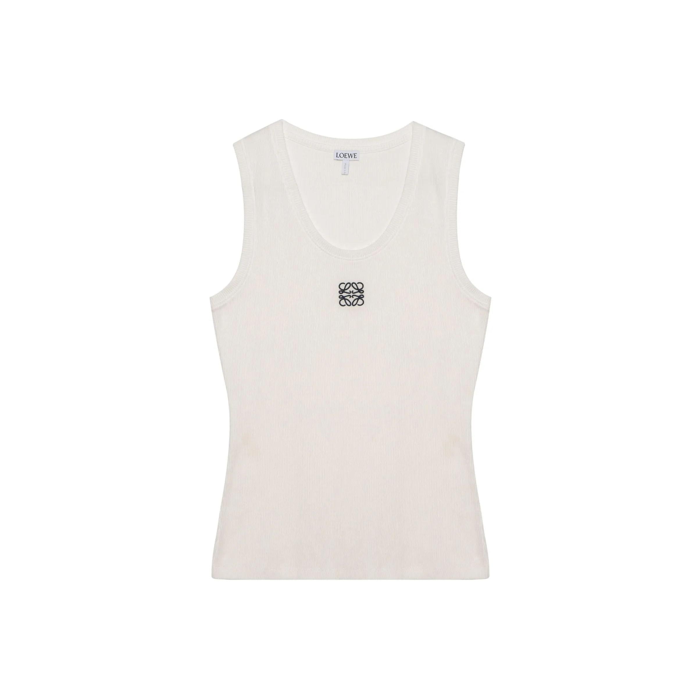 LOEWE Women's Anagram Cotton Tank Top White/Black