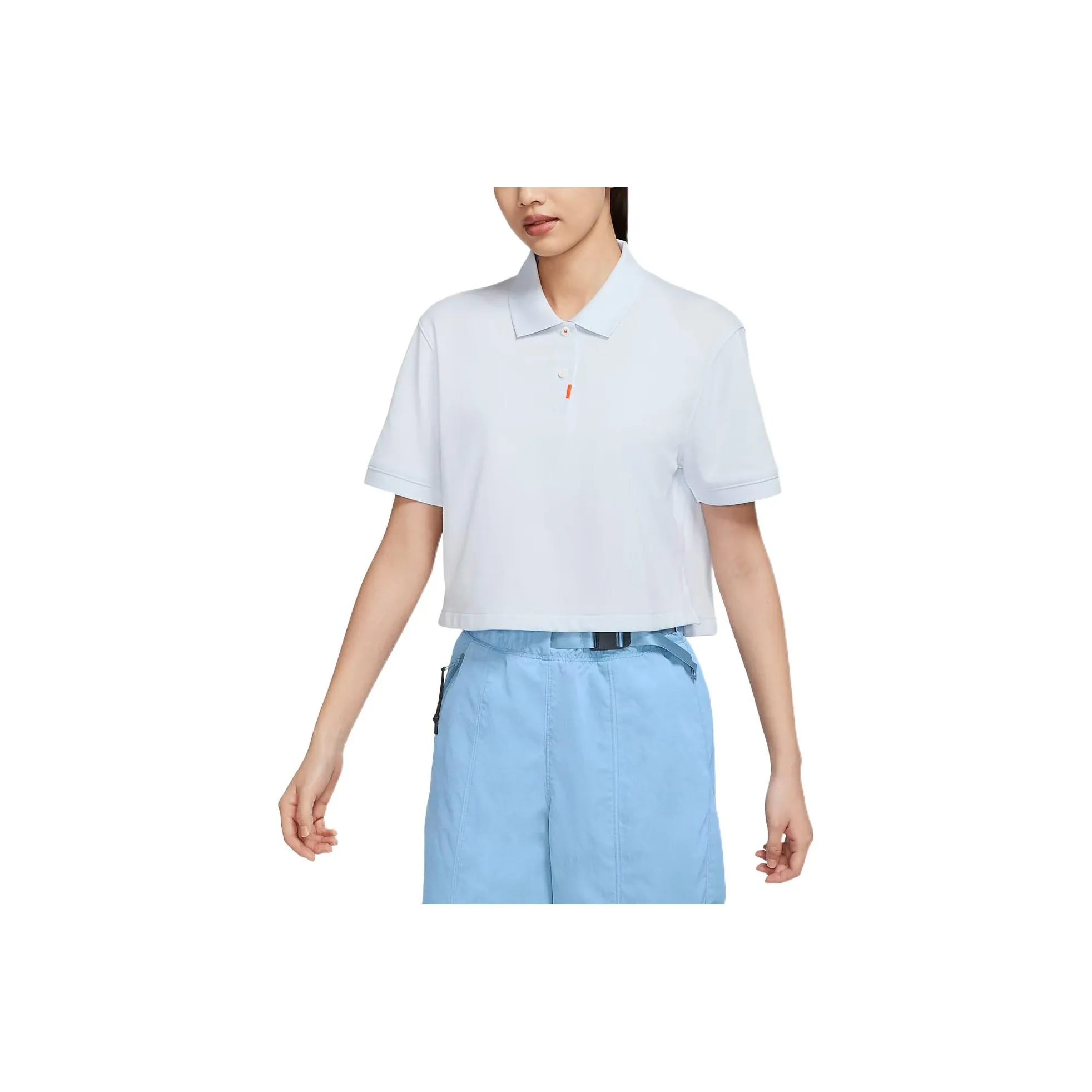 nike Поло Женское Серый Белый