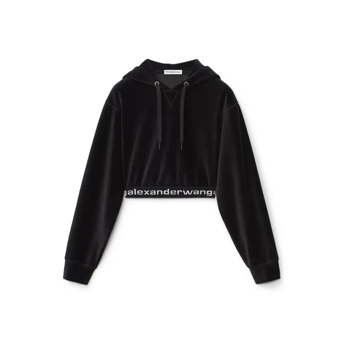 alexander wang Long-sleeve Hoodie In Stretch Corduroy