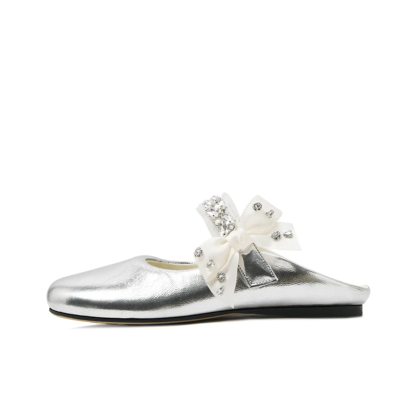 CAMEIDO Стразы Противоскользящие Домашние тапочки Женские Серебряные