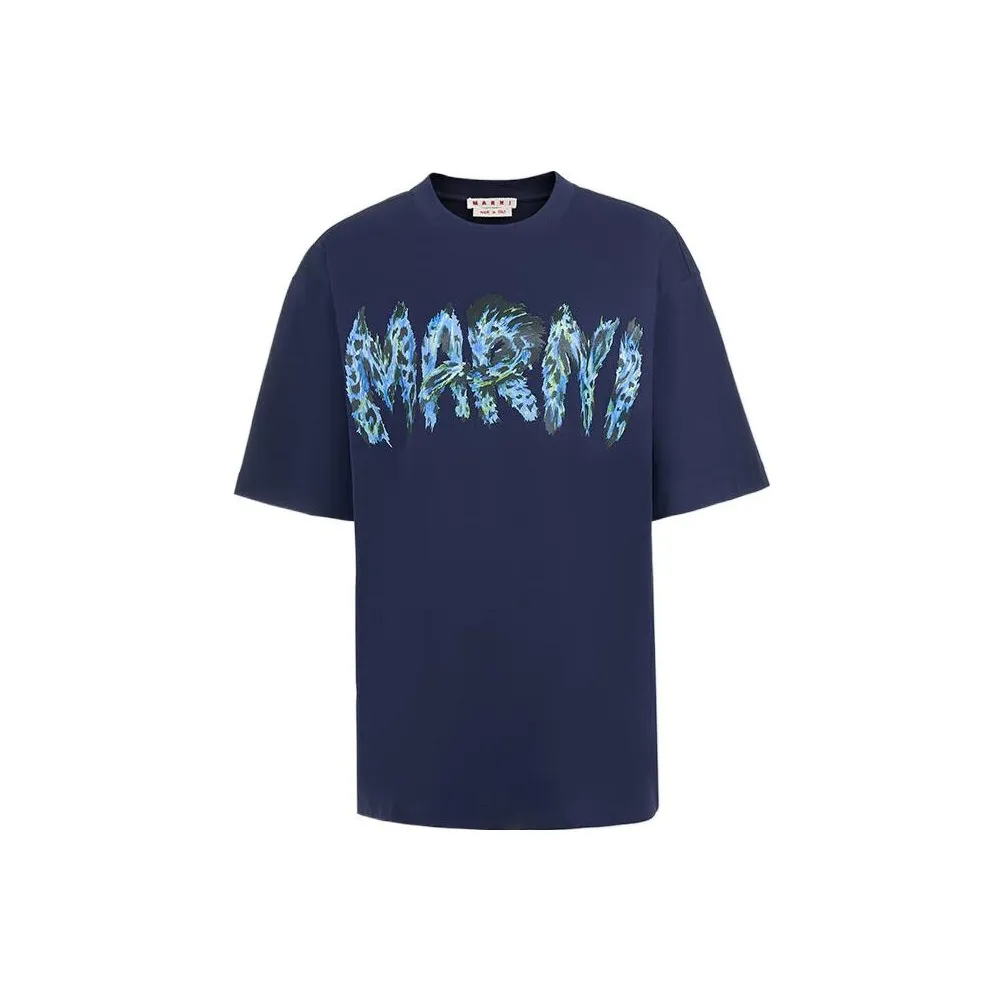 MARNI Темно-синие Женские Рубашки T
