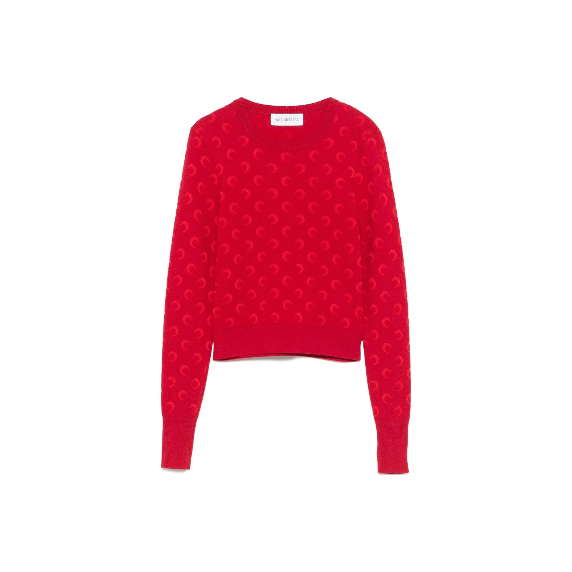 Marine Serre Moon Jacquard Knit Fitted Sweater