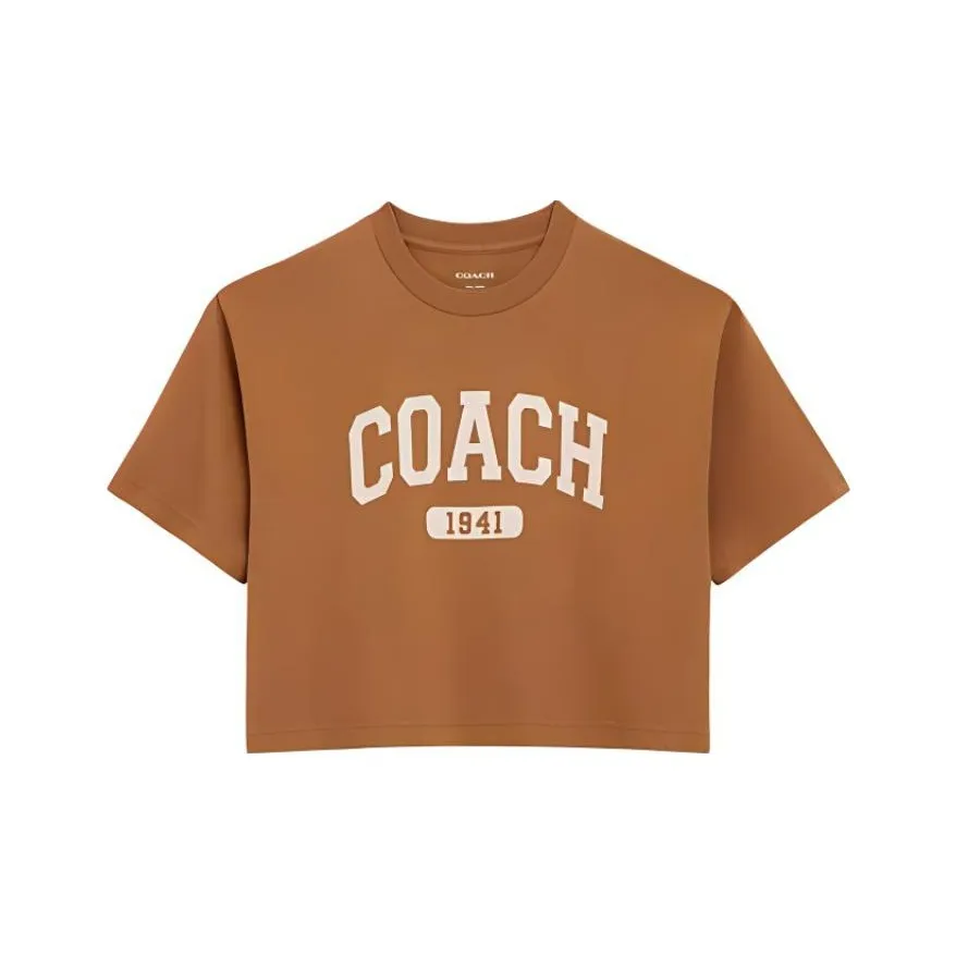 COACH SS24 T Рубашка Женская Светло-Коричневая