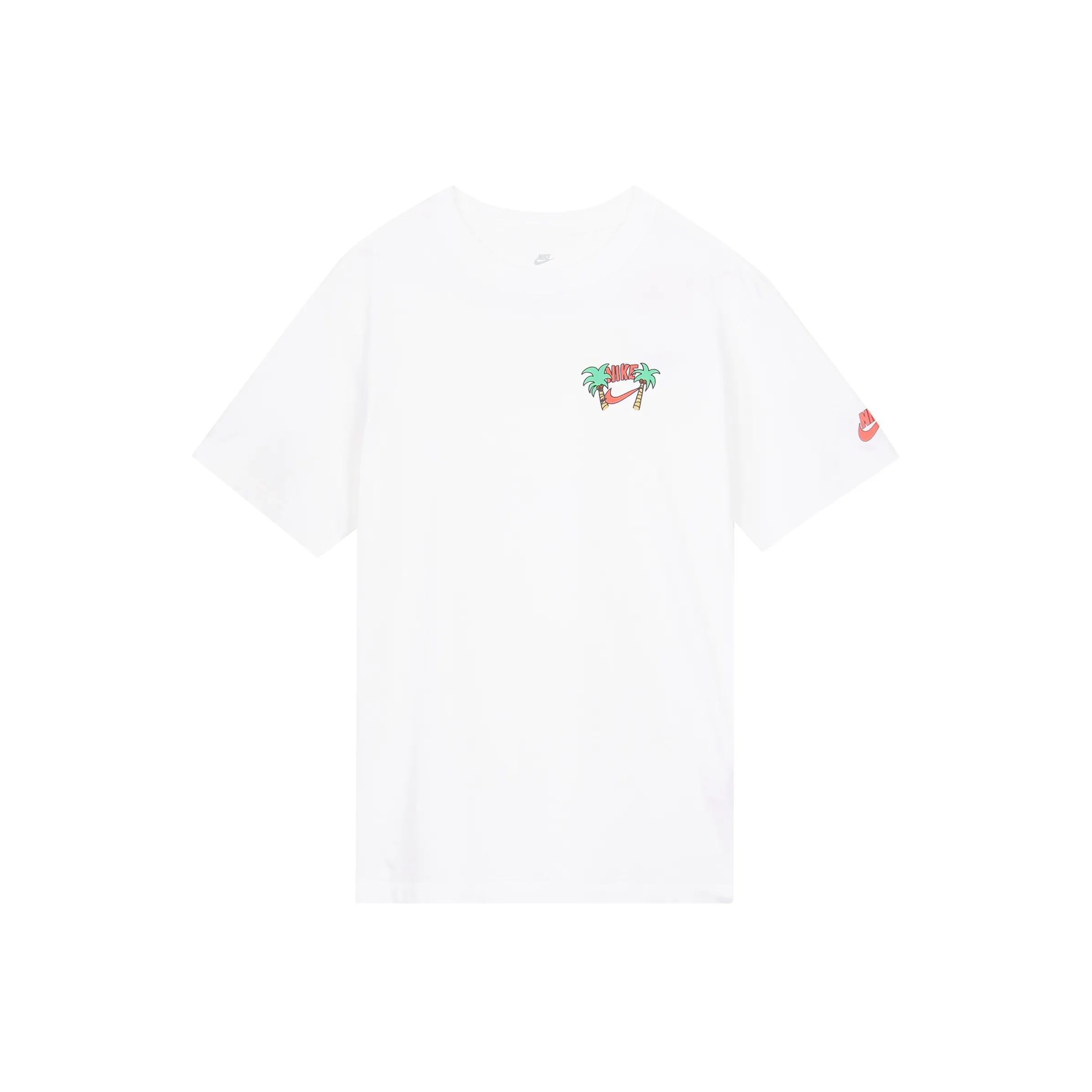 Nike Women'ss Botanical Print Retro Loose Fit Crewneck T-Shirt White
