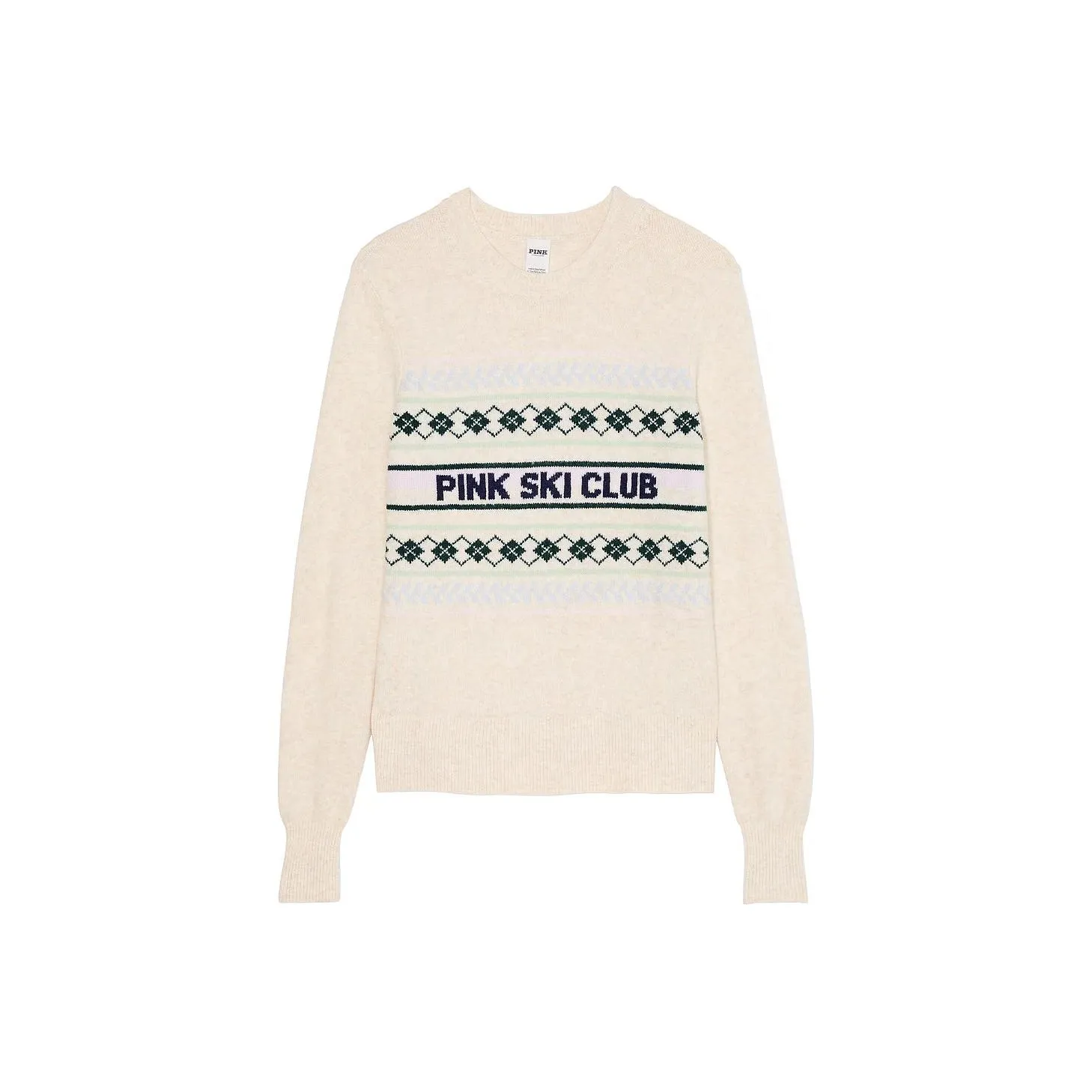 Victoria's Secret Розовый Crewneck Свитер Натуральный Вереск SKI Клуб Свитер Женские Натуральный Вереск Лыжный спорт Клуб