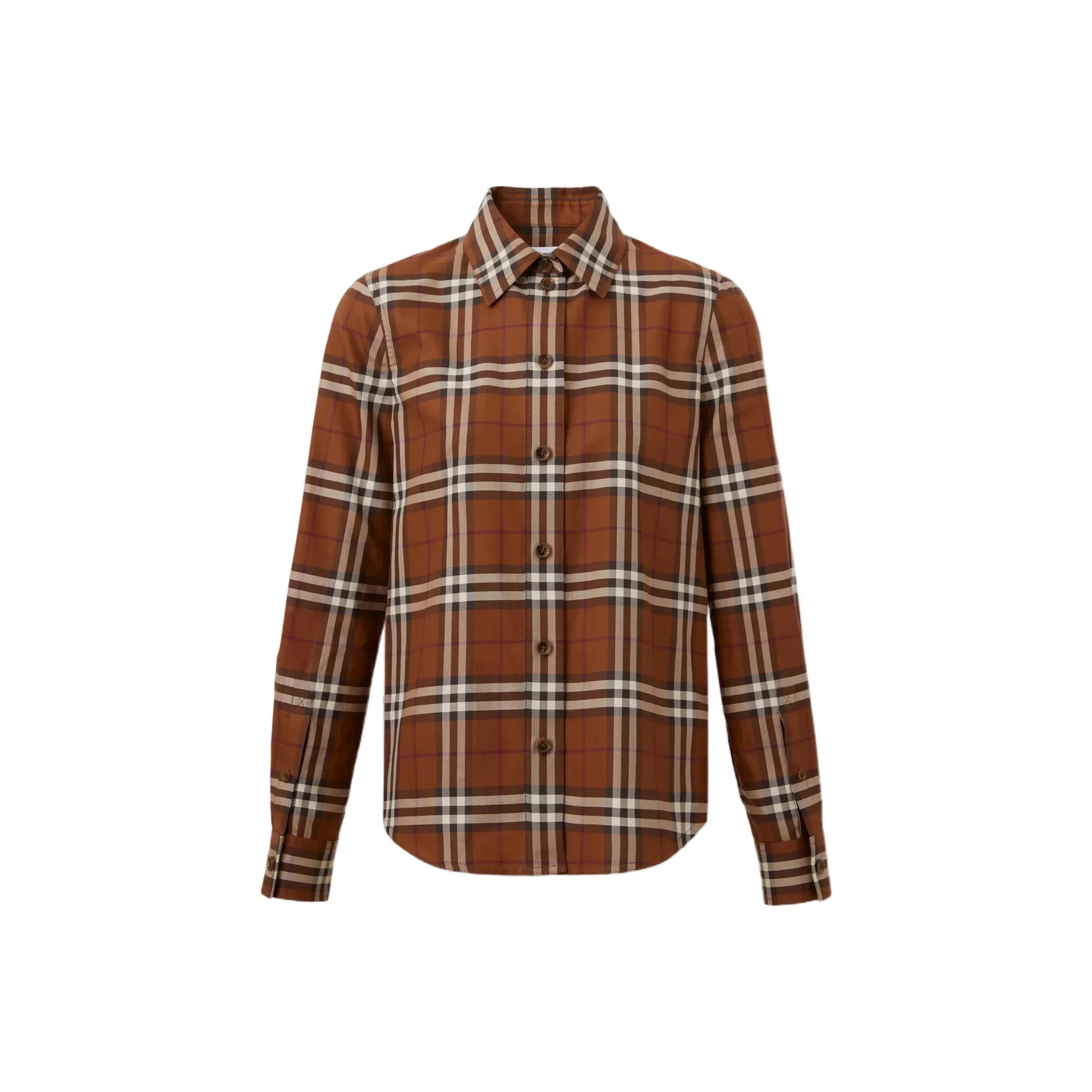 Burberry FW22 Рубашка Женская Темно-Коричневый Birch
