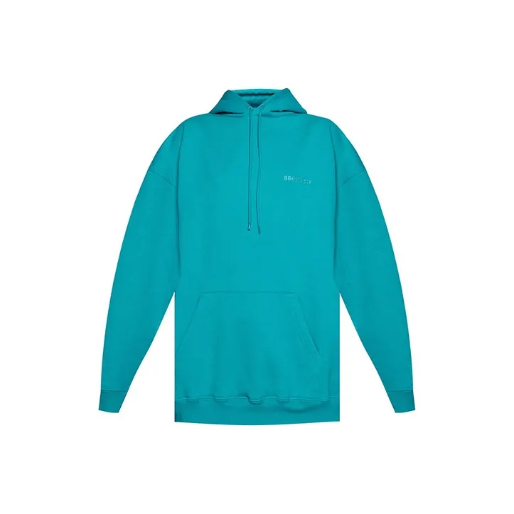 Balenciaga Unisex Bb Oversize Hoodie Turquoise