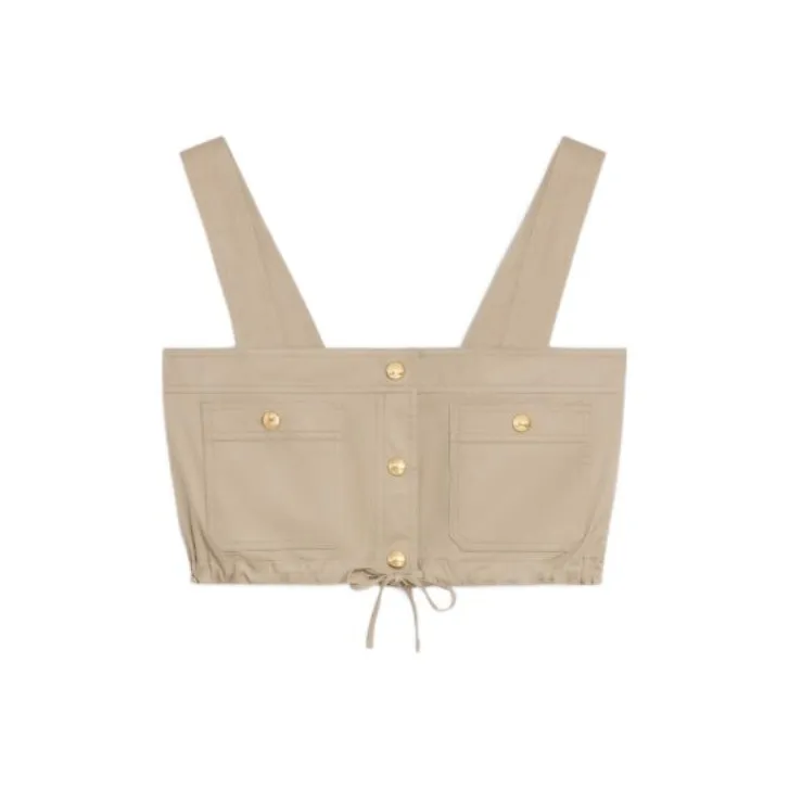 CELINE FW22 Топ на бретелях Женский Бежевый