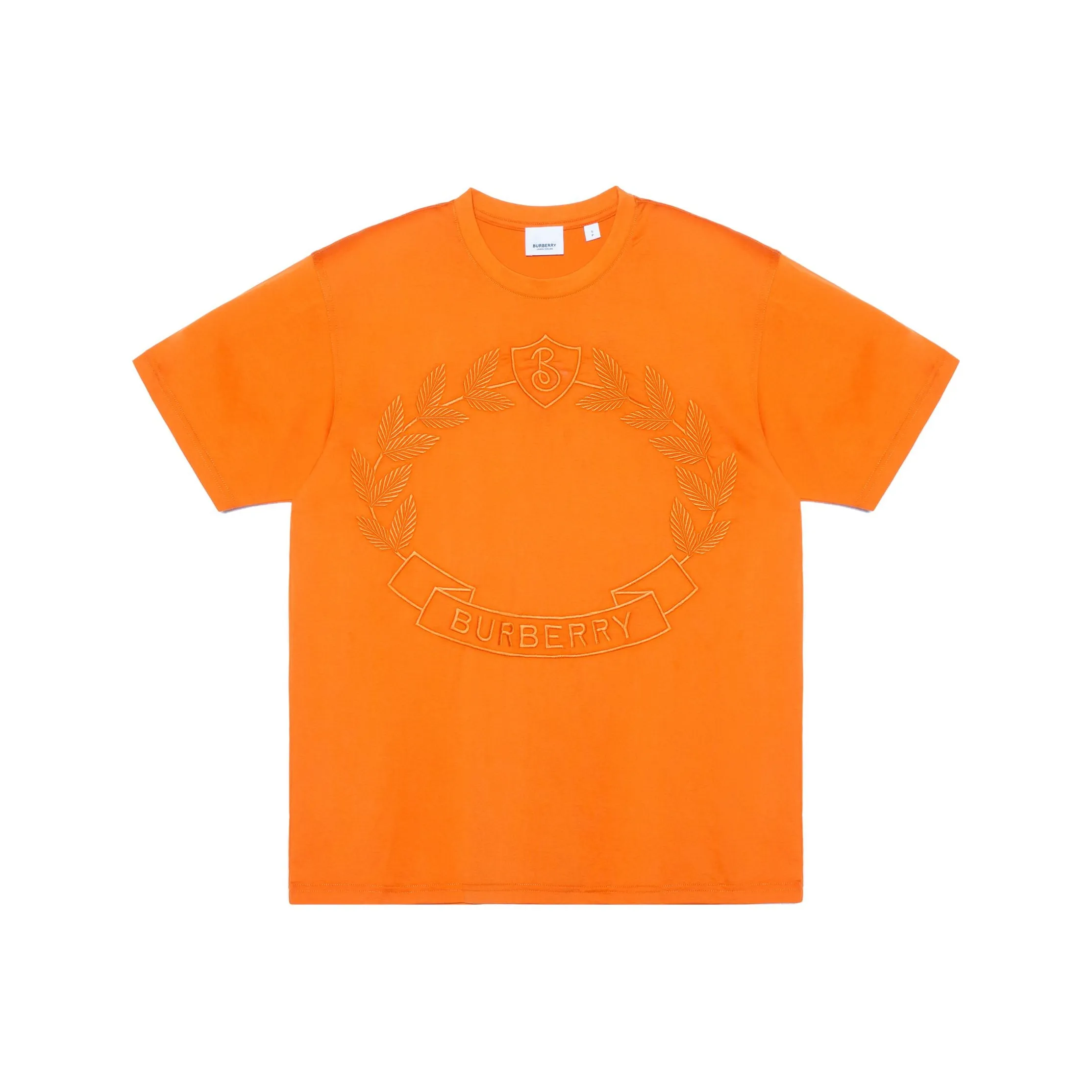 Burberry FW22 Рукав с оборванным плечом T-рубашка Женская Ярко-оранжевая