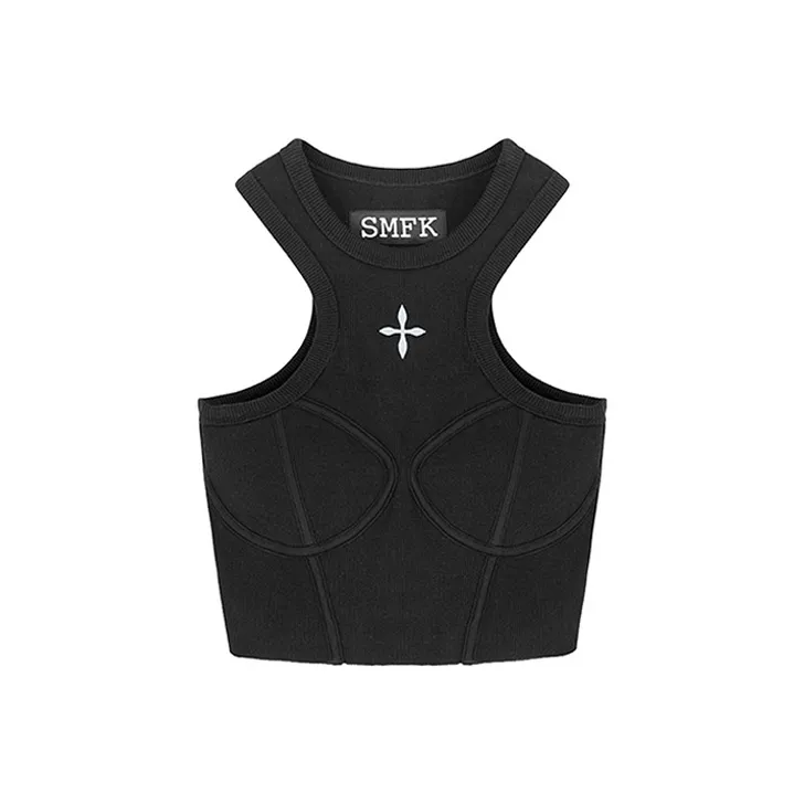 SMFK Топ на бретелях Женский Полуночный Черный