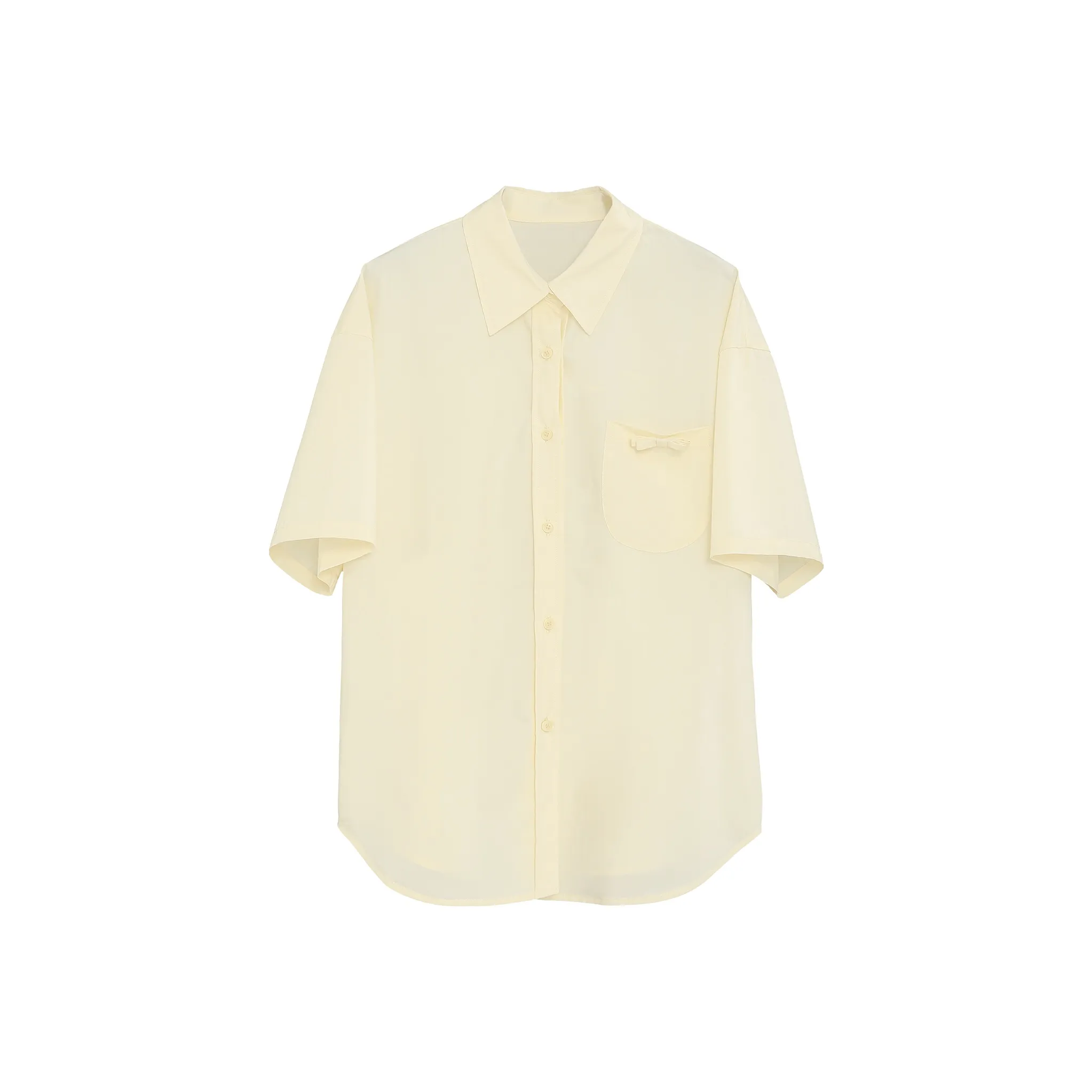 Fstudio Короткий рукав рубашка женский желтый