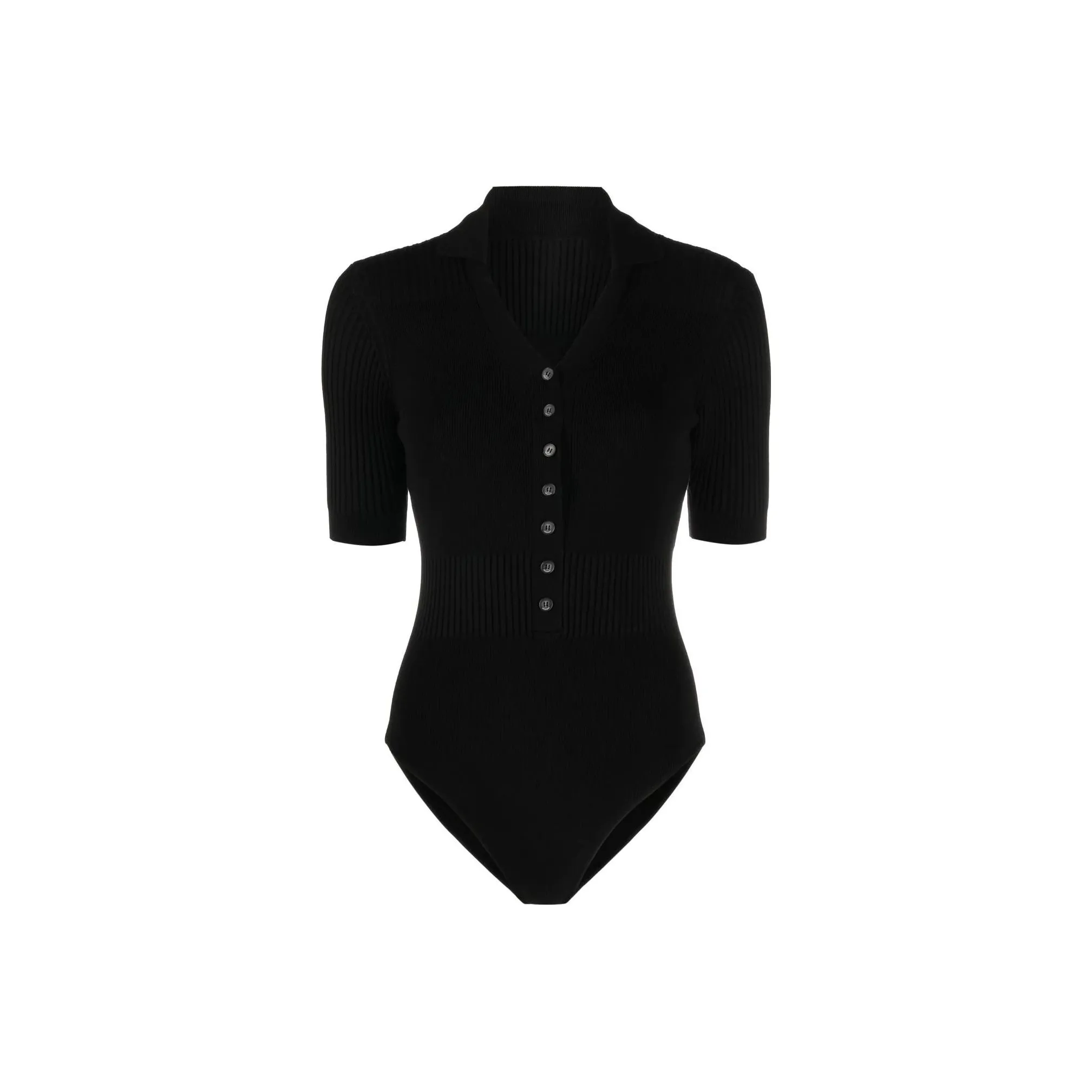 Jacquemus V Neck Buttoned Knitted Bodysuit