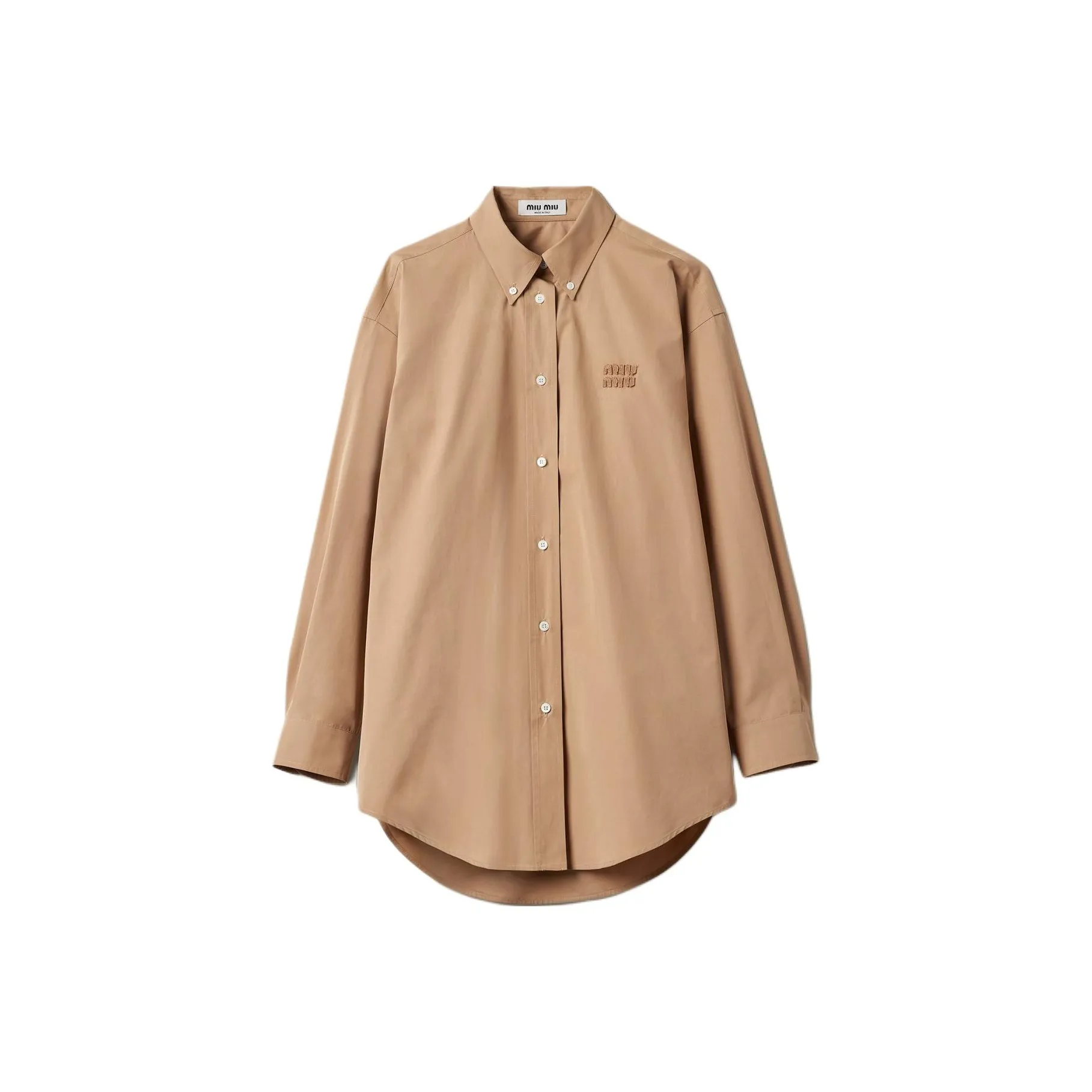 MIU MIU Logo appliqué Poplin Shirt