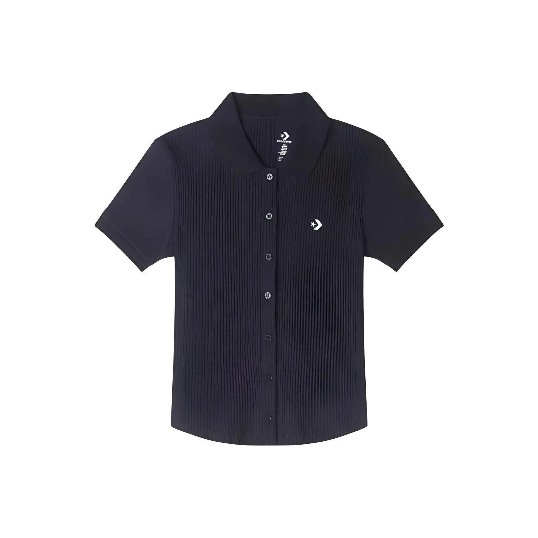 Converse Polo Slim Button T Shirts Women's Black