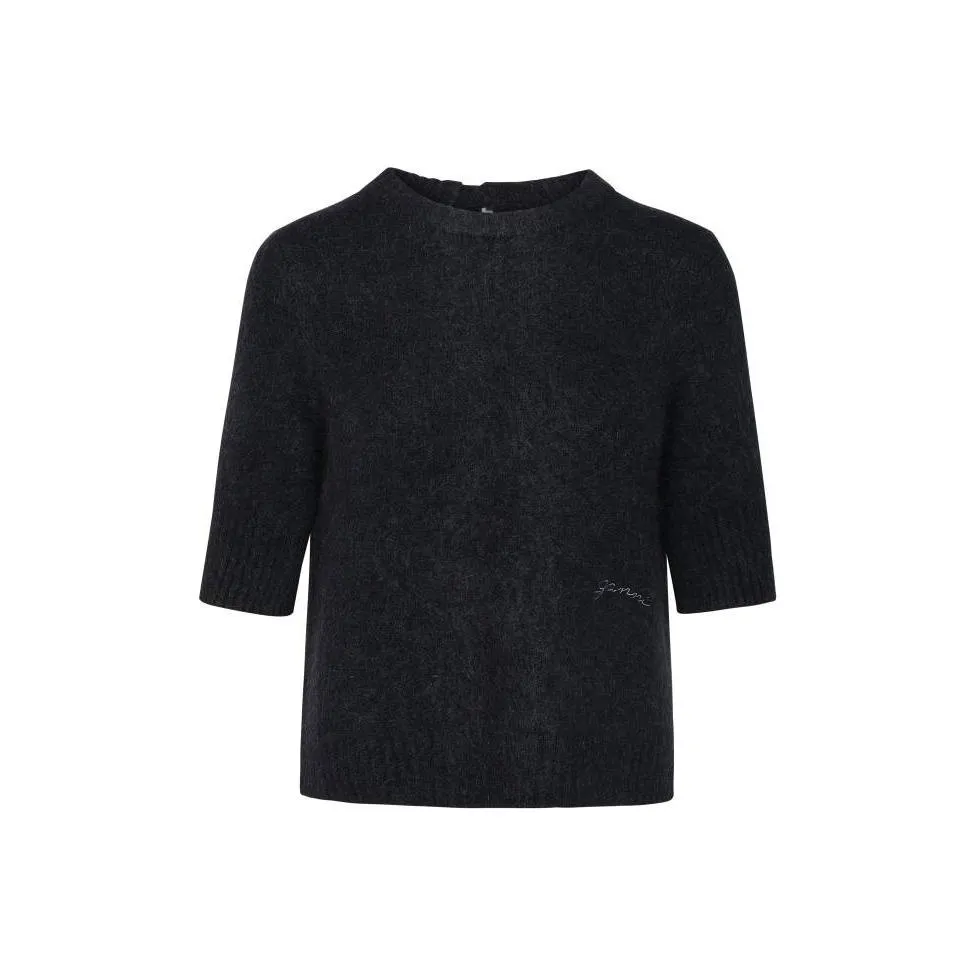 GANNI Open Back Brushed Top