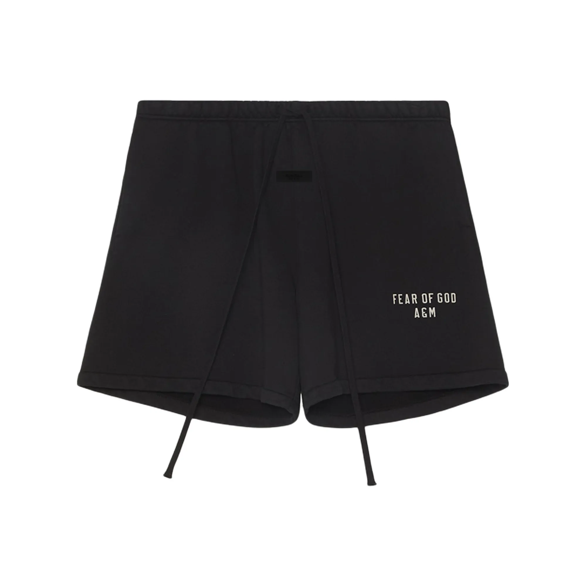 Fear Of God Essentials Черный Тяжелый Флис Футбол Свитшот Шорты Повседневные Мужские Метеорит Черный Черный