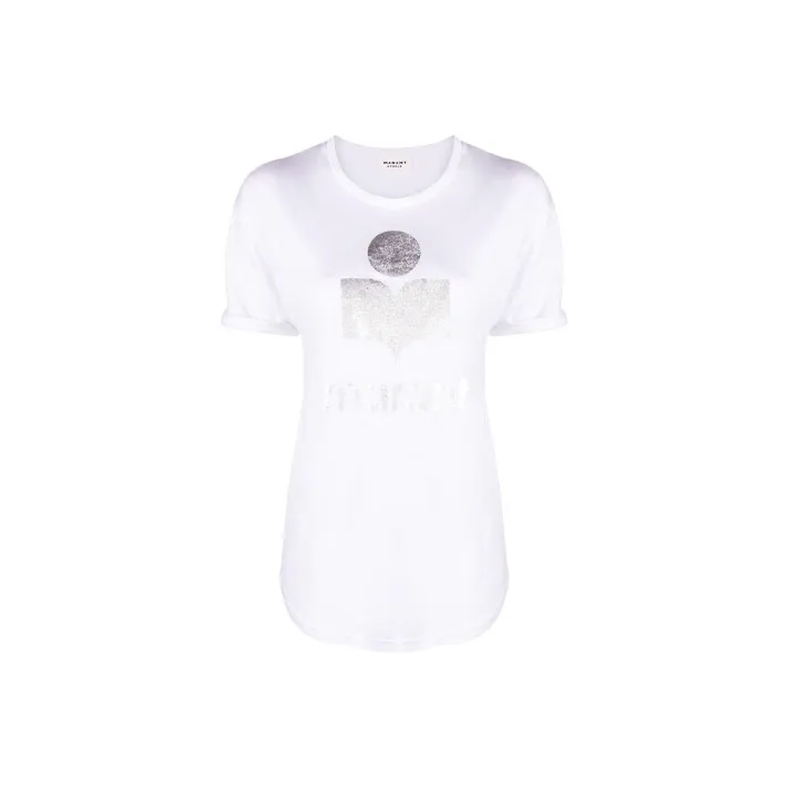 Marant ÉTOILE Logo print Linen T shirt