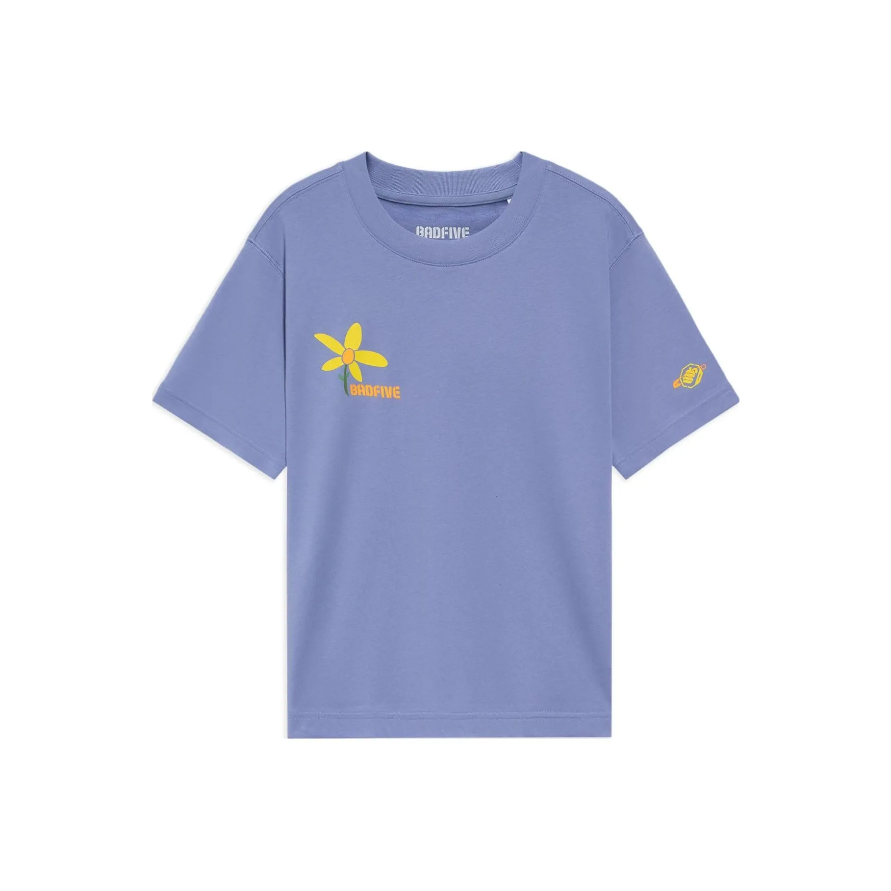 LINING Badfive Рукав с оборванным плечом T-рубашка Женская Цветочный дизайн Синий Фиолетовый