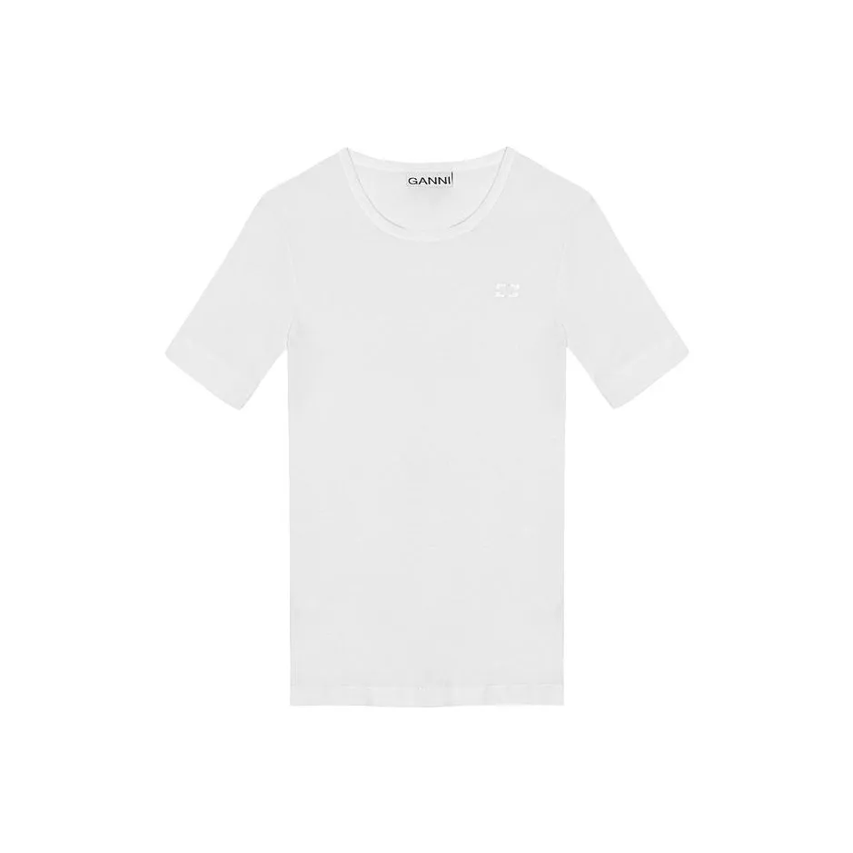 GANNI SS24 Стандартная T-рубашка Женская Bright White