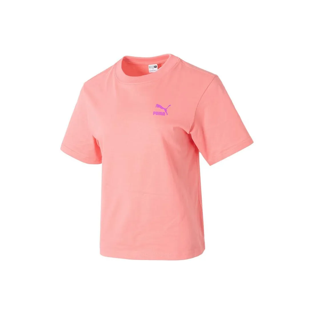 PUMA Т-рубашка с оборванным плечом женская персикового цвета