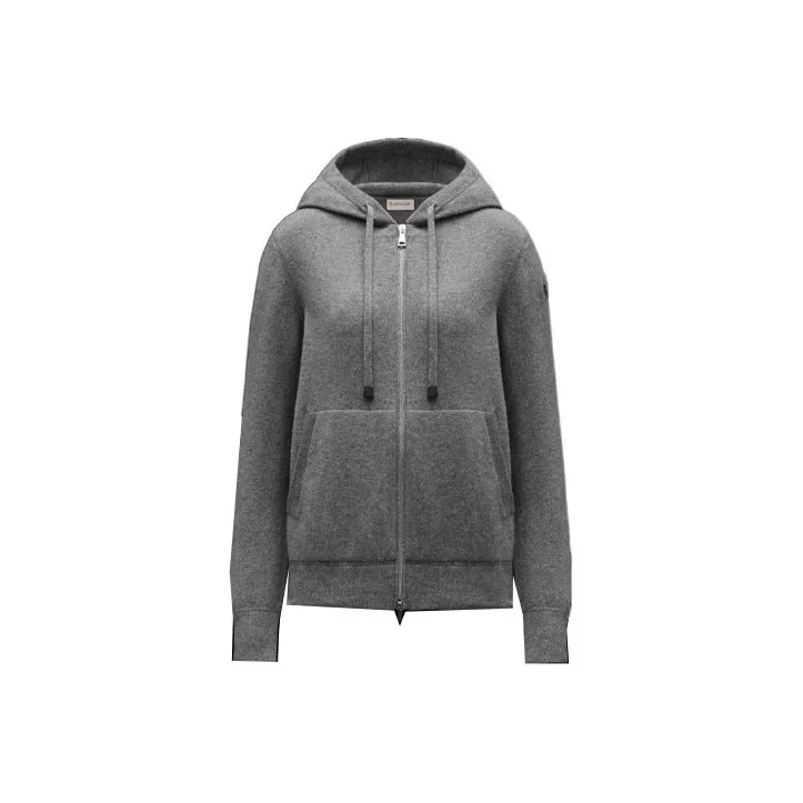 Moncler Knit Zip Up Hoodie 'Grey'