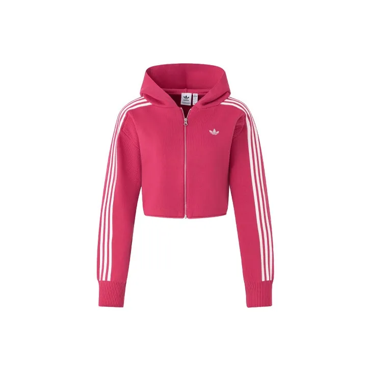 Adidas Originals Premium Zipper Hoodie Sweater Women's Magenta