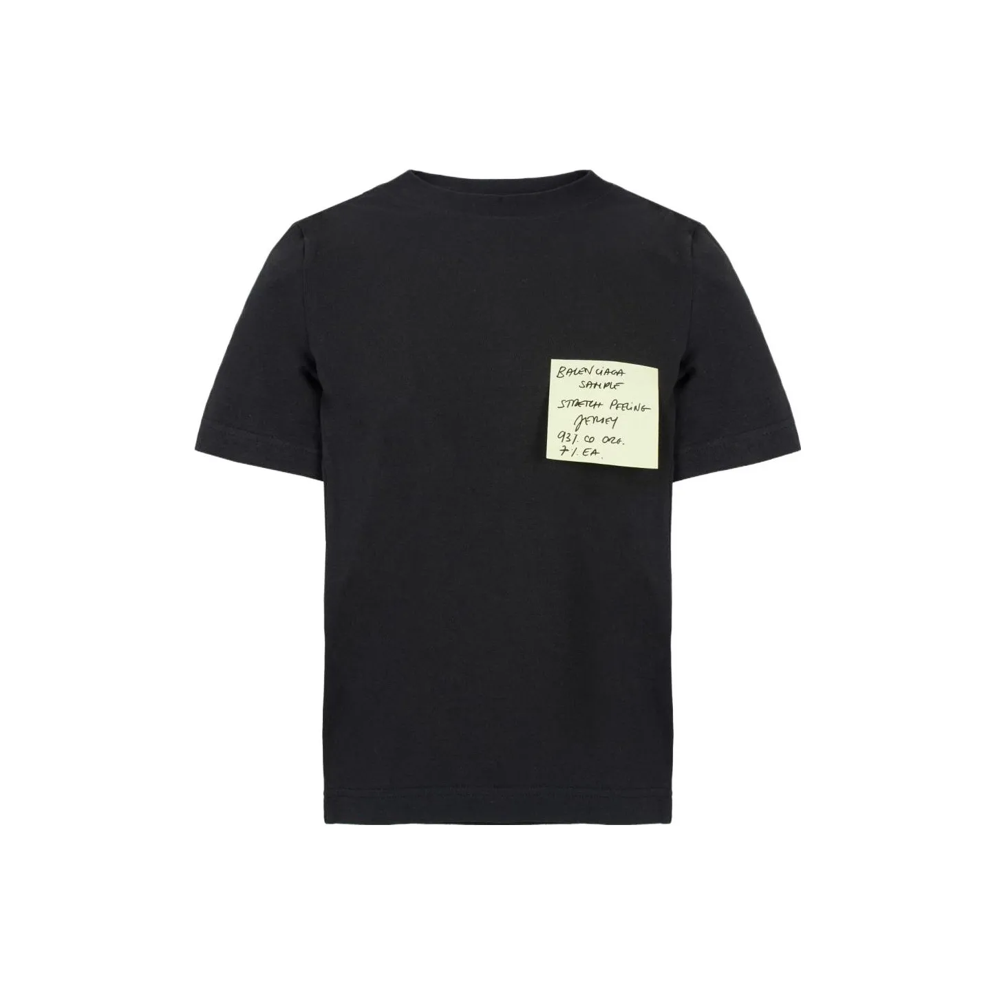 Balenciaga Label Crew Neck Straight Fit Casual Short Sleeved T Shirt Women's Black