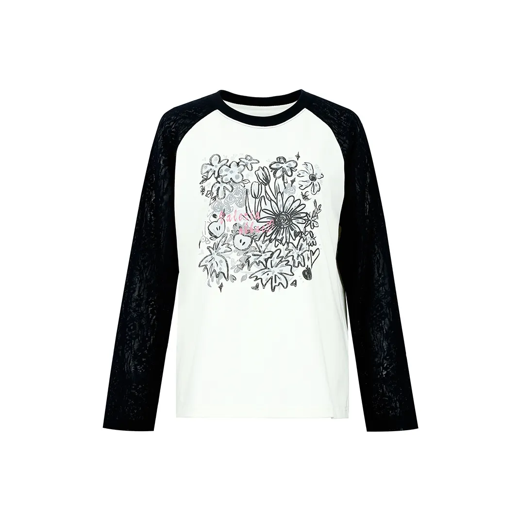 Valeria Obbaco Raglan Sleeve T Shirt Women's Black White