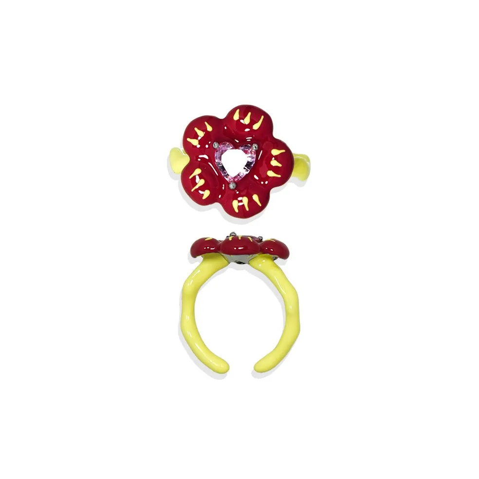 AWE Zircon Open Ring With Multiple Dopamine Outfits Sweet Style Refreshing Unisex