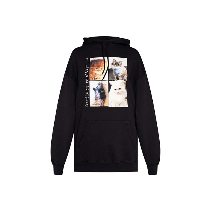 Balenciaga I Love shell cats Hoodie 'Black'