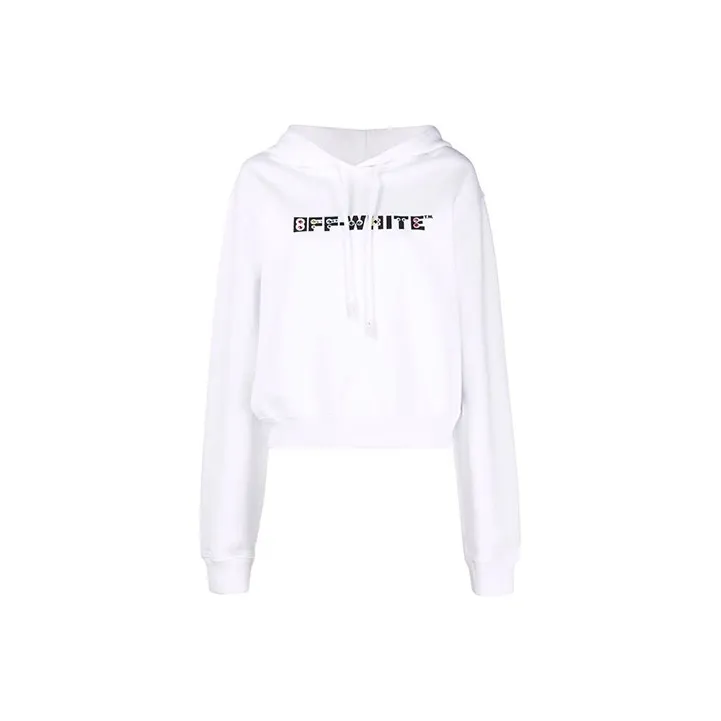 OFF WHITE Rhinestone embellished Logo Hoodie