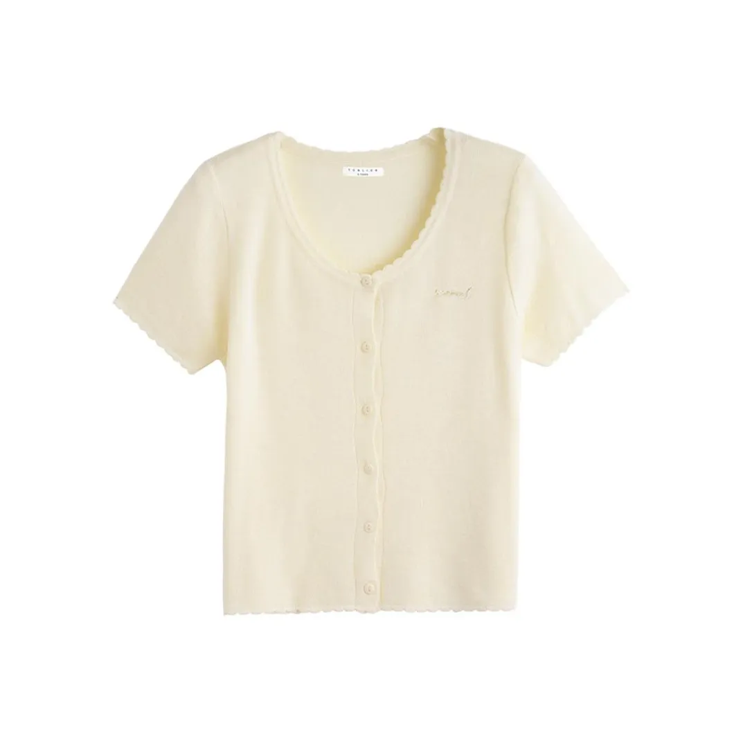 Tonlion T-рубашка Женская Светло-желтая