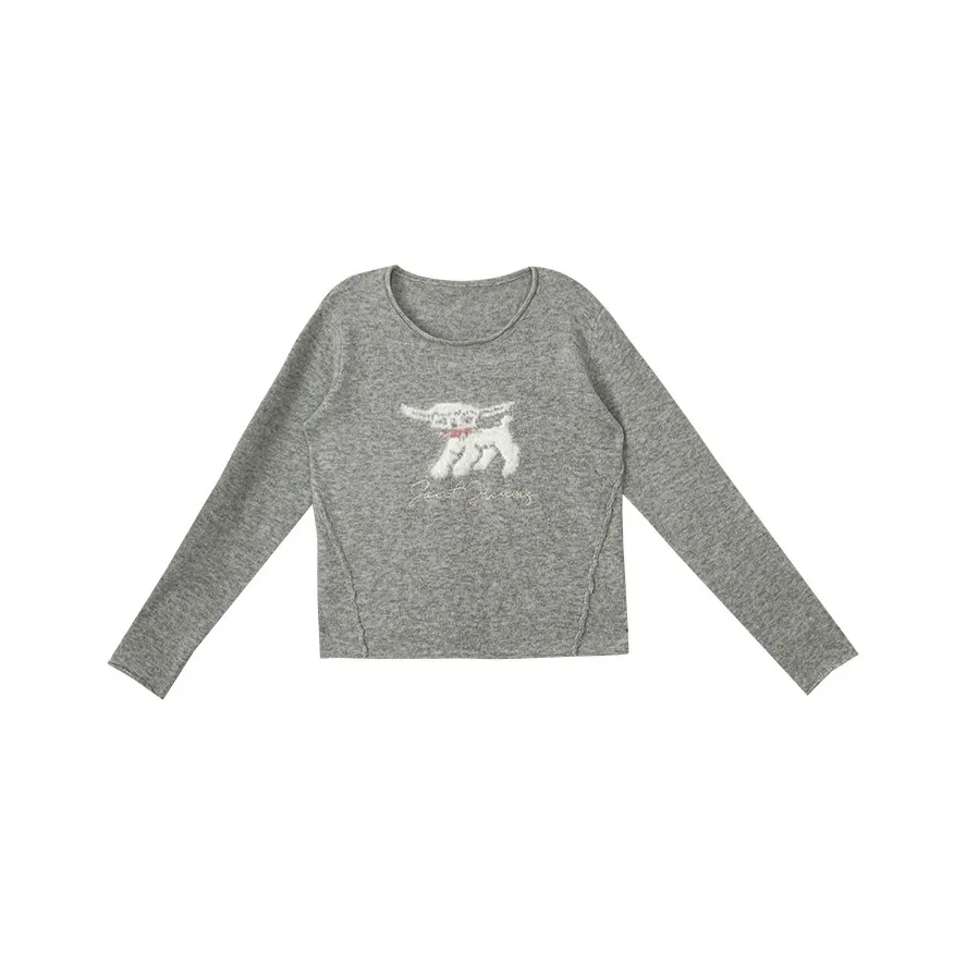 WUPODAMANVZHUANG Свитер Женский Детский Серый