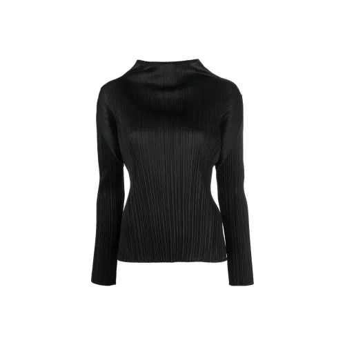 PLEATS PLEASE ISSEY MIYAKE Черные Женские Рубашки T